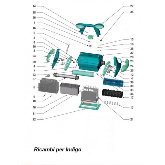 Insieme tenditore corto a forma di "S" per robot Indigo